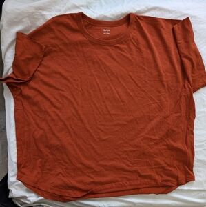 Nwt! Madewell plus size whisper cotton crew neck tee t shirt Rust red